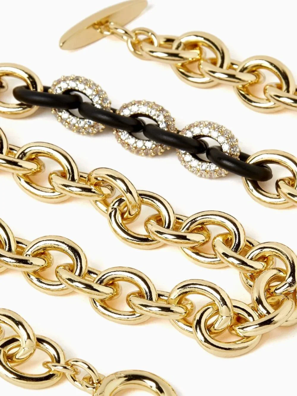 ROXANNE ASSOULIN TOUCH OF MIDNIGHT LINK NECKLACE - Gold & Black - Picture 5 of 8